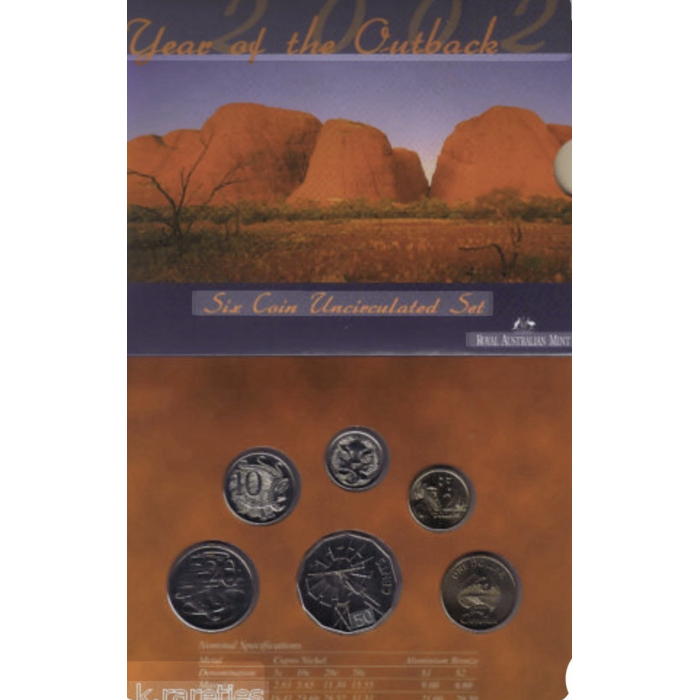 AUSTRALIAN: 2002 YEAR OF THE OUTBACK SIX COIN UNCIRCULATED SET
