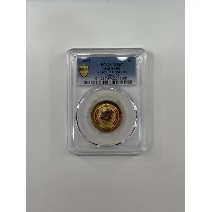 MS67 2023 $1 VEGEMITE CENTENARY COLORIZED