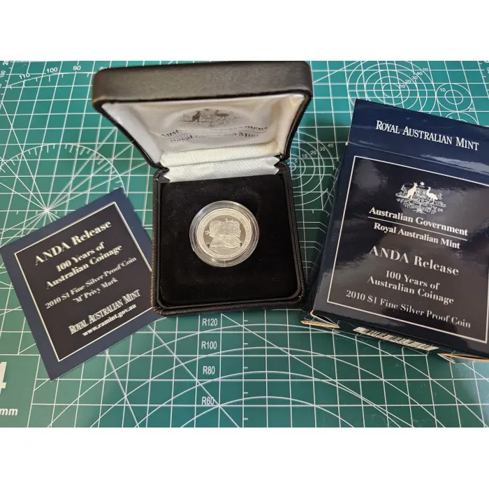 100 years of coinage fine silver $1 proof coin M privy