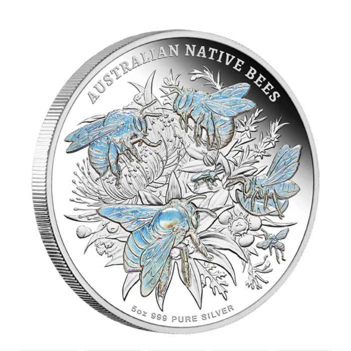 2026 Australian Native Bees - 5oz Proof Hologram Silver Coin - Pre Order