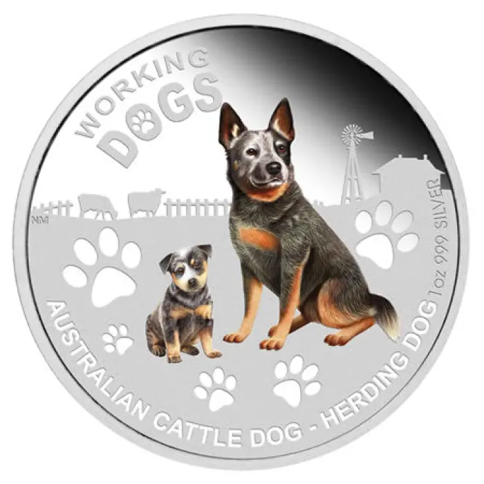 2011 1oz Silver Australian Cattle Dog - Mintage: 3,000