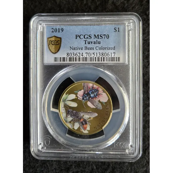 2019 Native Bees $1 MS70 top pop