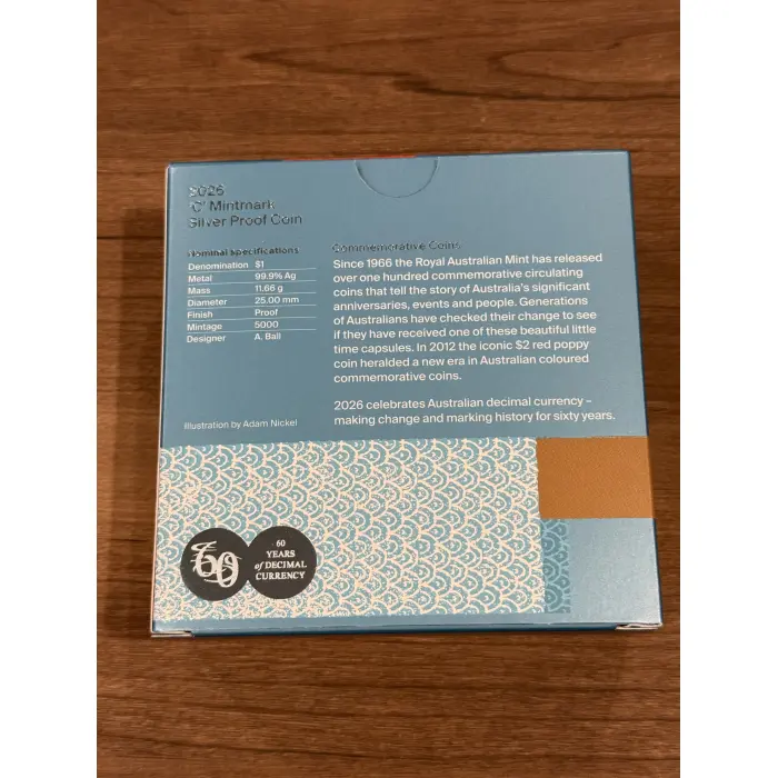 2026 60 Years of Australian Decimal Currency *C' Mint Silver Proof #2777
