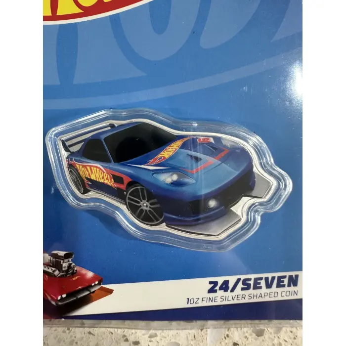 2025 Hot Wheels 1oz Silver coloured shaped coin