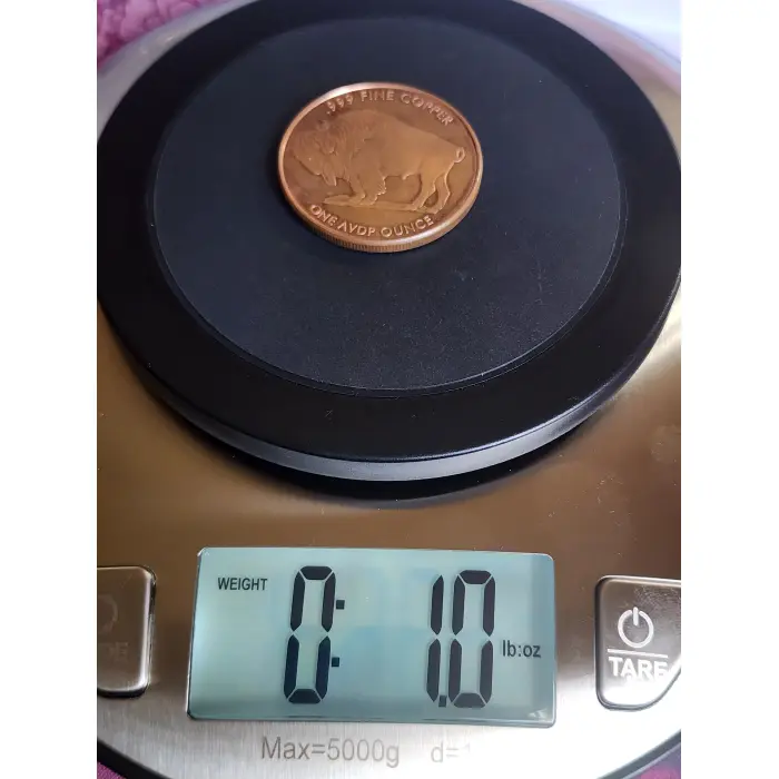 1 oz .999 fine copper round circulated condition 
