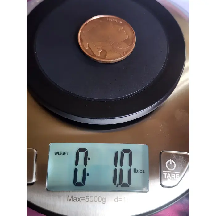 1 oz .999 fine copper round circulated condition 