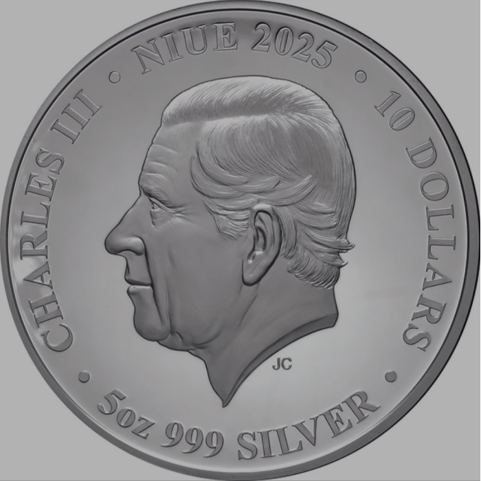 Honey Bee 5oz Gold Plated .999 Silver Proof Coin $10 Niue 2025