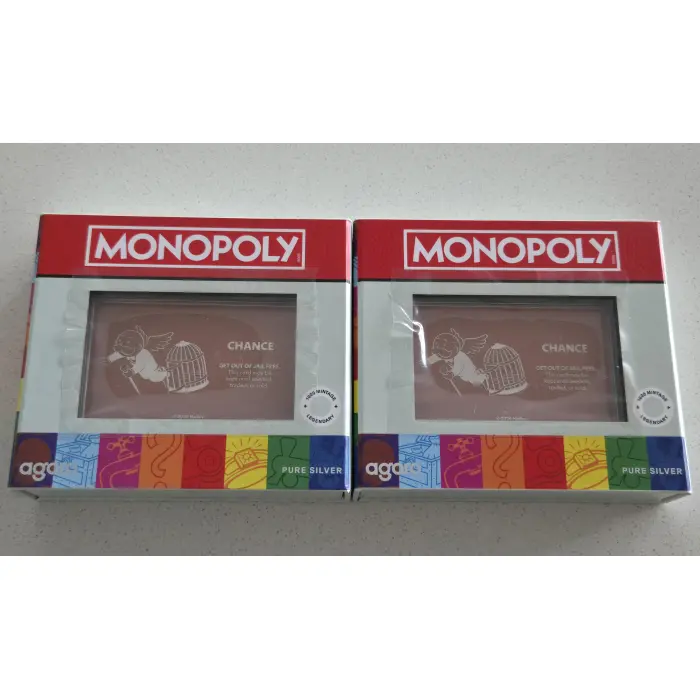Agoro Monopoly Get Out Of Jail Free 1oz silver coin