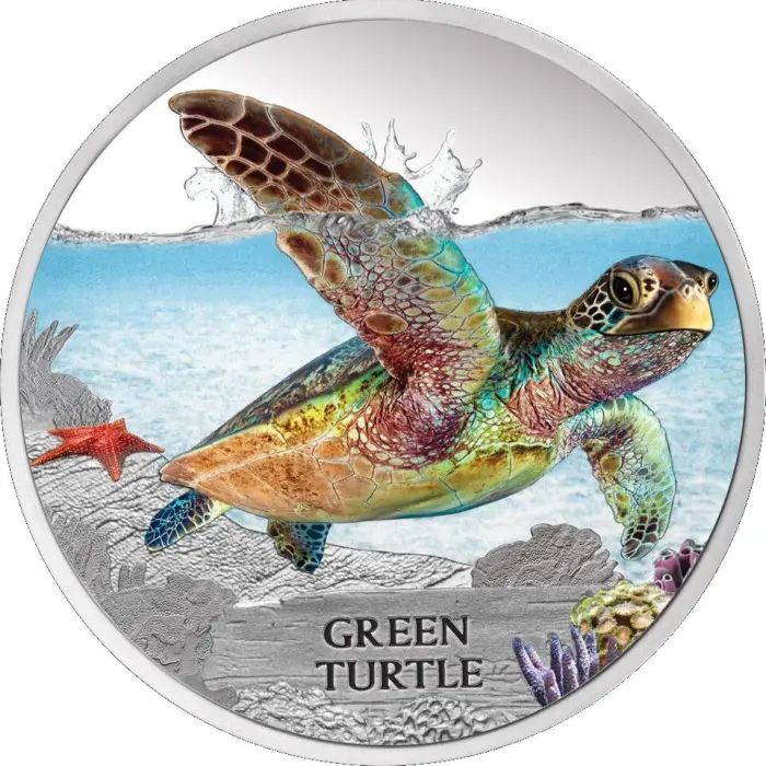 2014 Endangered Green Turtle 1oz Silver Proof