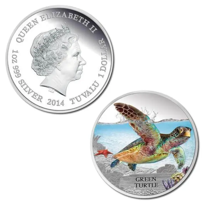 2014 Endangered Green Turtle 1oz Silver Proof