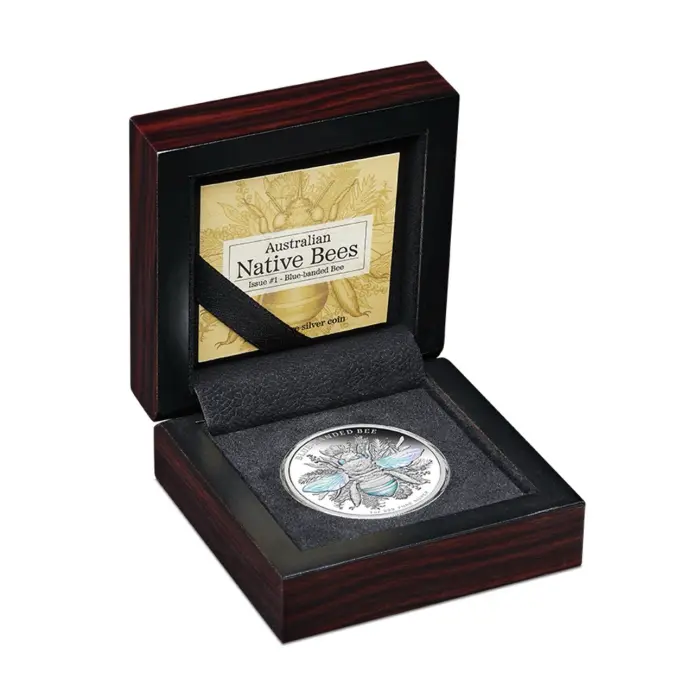 2025 AUSTRALIAN NATIVE BEES - BLUE-BANDED BEE 1OZ SILVER PROOF  COIN