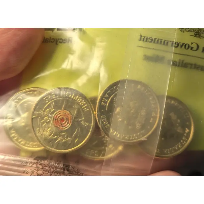 2020 $2 firefighter coin, ram bag of 5