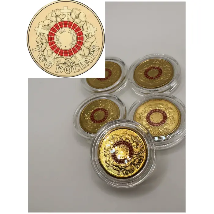 1x UNC 2015 Lest We Forget Anzac Cove “Wargraves” $2 Coin - In Lighthouse Capsule