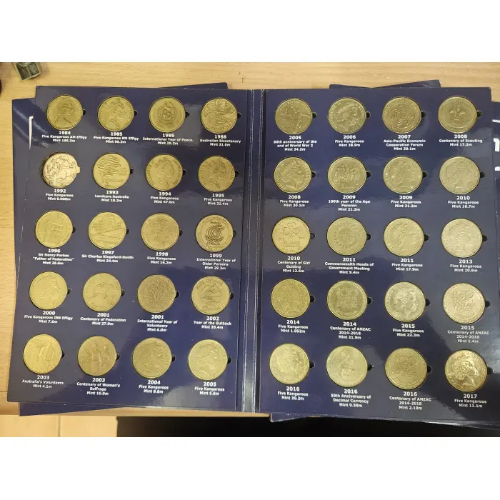 Australian $1- circulated collectors folders x 4