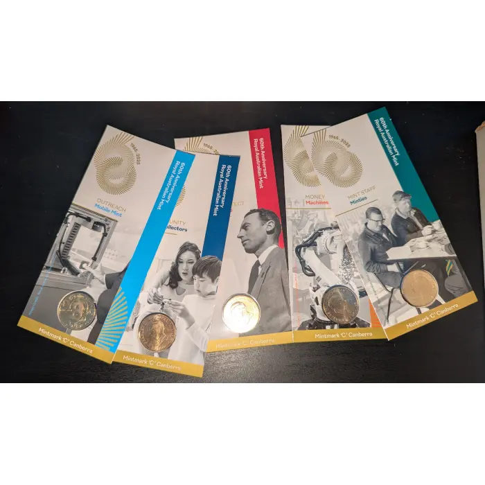 5 x 2025 $1 60th anniversary of royal australian mint c mintmark all cards