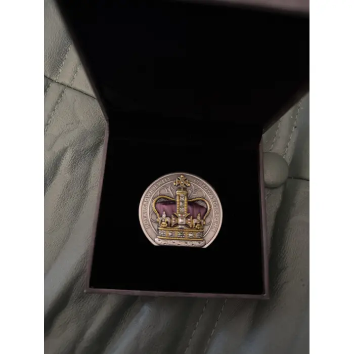 2 Ounce Royal Crown Jewels $5 antiqued st Edward’s  Crown low Mintage  078/350