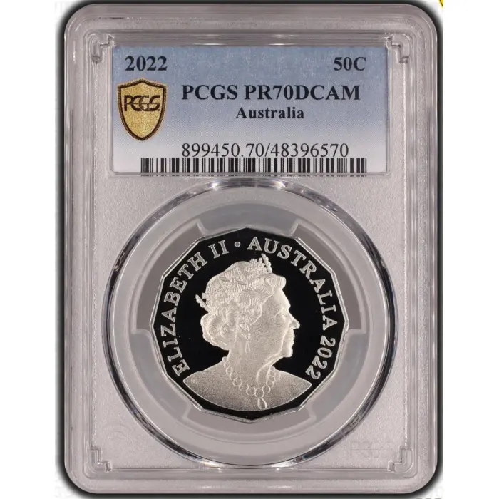 PCGS PR70DCAM 2022 Australian 50c Proof