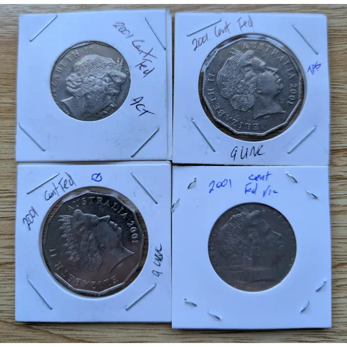 4 x 50 Cent Coins Centenary of Federation