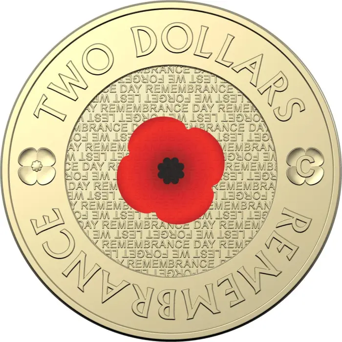 2022 RED POPPY UNCIRCULATED $2 C MINT IN CARD