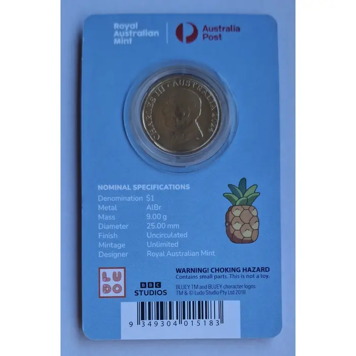 2024 $1 Bluey Dollarbucks- Mum And Dad  'ENVELOPE' Privymark Carded Coin