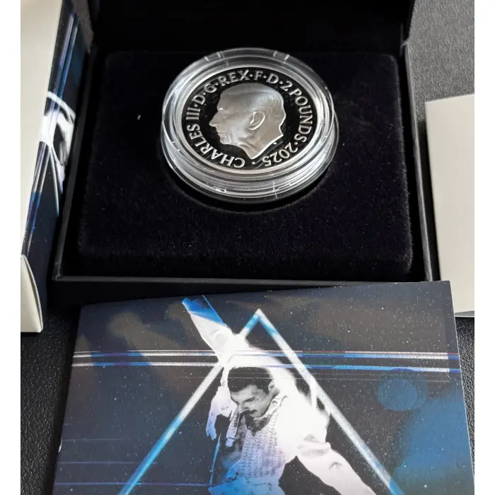 2025 UK Music Legend  Freddie Mercury 1oz Coloured Silver Proof Coin Ltd 4500