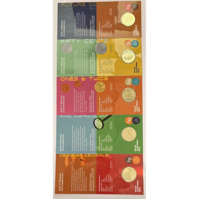 RAM $1 2026 - 60th Anniv of Decimal Currency "Making Change" set of 5 cards