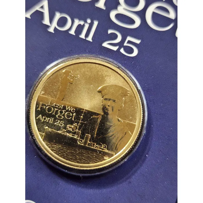 2010 $1 Anzac Day Lest We Forget Uncirculated Carded Coin