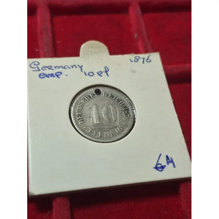 1876 10 PFENNIG GERMAN EMPIRE 