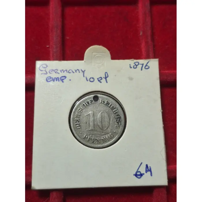 1876 10 PFENNIG GERMAN EMPIRE 
