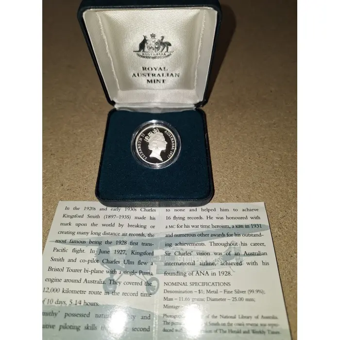 1997 $1 Proof - Sir Charles Kingsford Smith Fine Silver