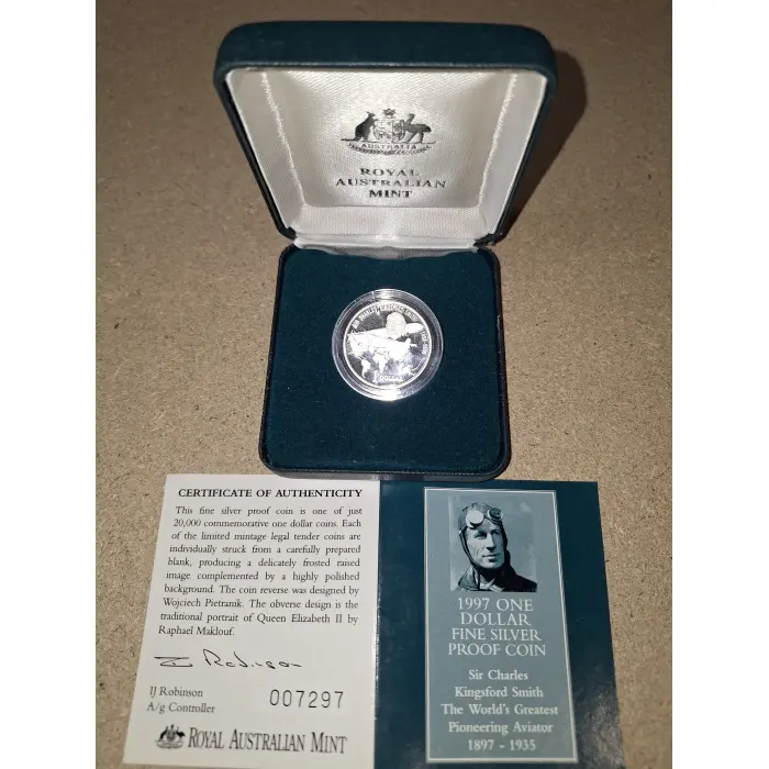 1997 $1 Proof - Sir Charles Kingsford Smith Fine Silver