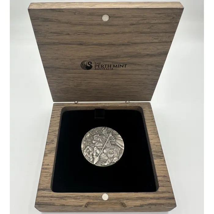 2016 Norse Gods Odin 2oz Silver High Relief Antiqued Coin