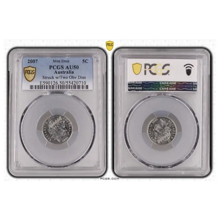  2007 DOUBLE HEADER  5C  PCGS AU50