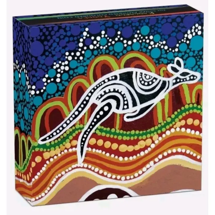 2023  $2  2oz SILVER ANTIQUE COLOURED KANGAROO YONGKA COIN 