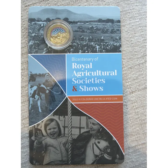 2022 $1 BICENTENARY OF ROYAL AGRICULTURAL SOCIETIES AND SHOWS CARDED COIN