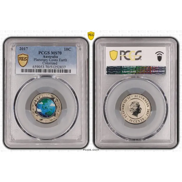  2017 Australian 10c MS70 Planetary Coins Earth PCGS  - Top Pop