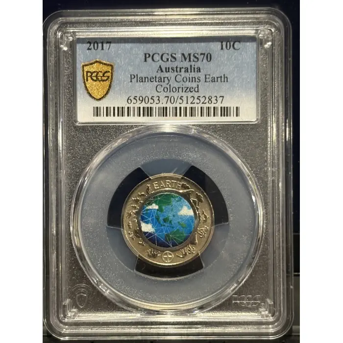  2017 Australian 10c MS70 Planetary Coins Earth PCGS  - Top Pop