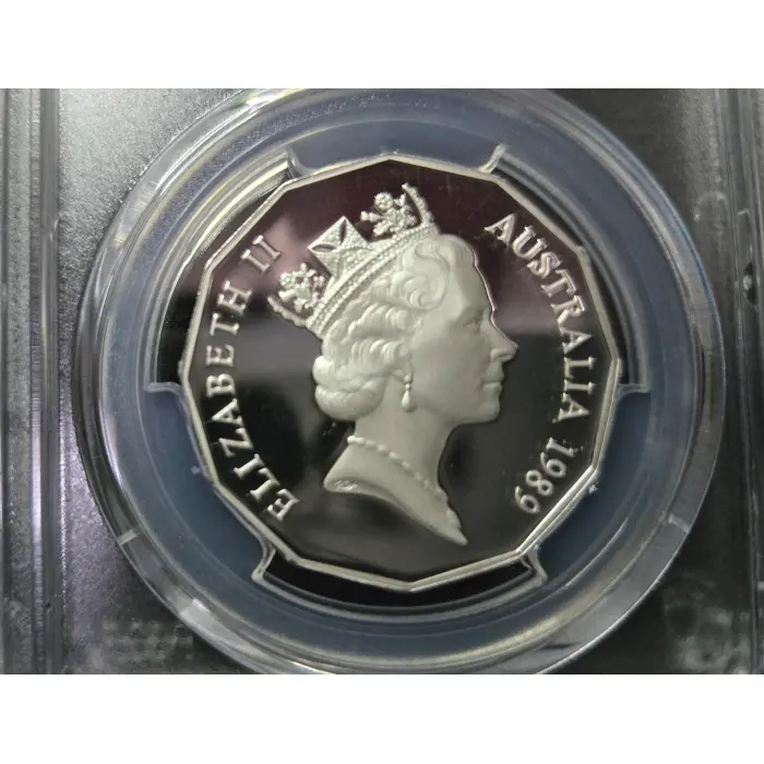 1989 Commonwealth Games Silver PR69DCAM 50c