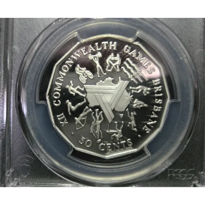 1989 Commonwealth Games Silver PR69DCAM 50c