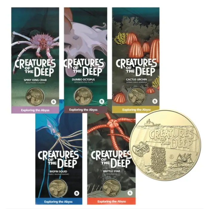 2023  $1  CREATURES OF THE DEEP CARDED COINS "S" COUNTERSTAMP
