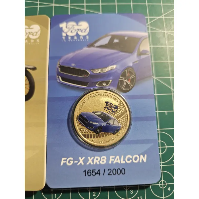 100 years of Ford $1- coloured carded coins
