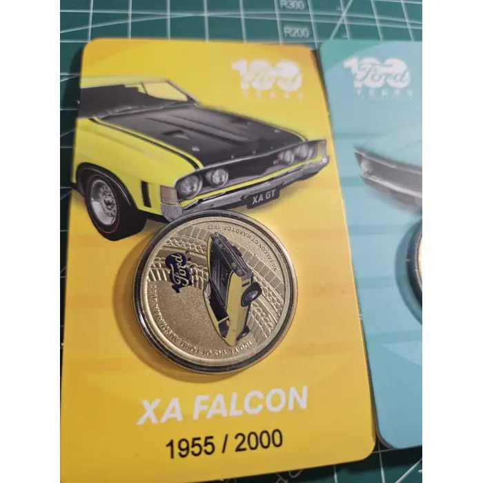 100 years of Ford $1- coloured carded coins