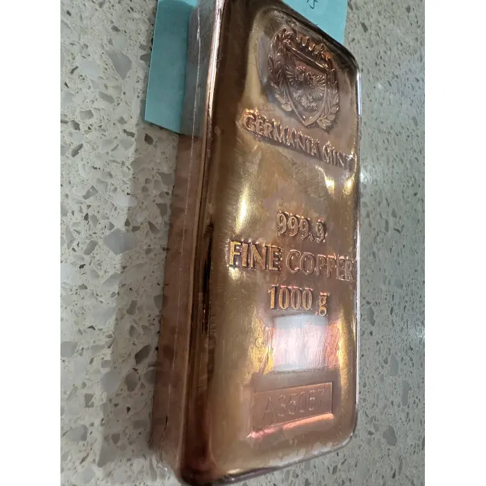 Germania Mint 1 Kg Fine Copper Cast Bar