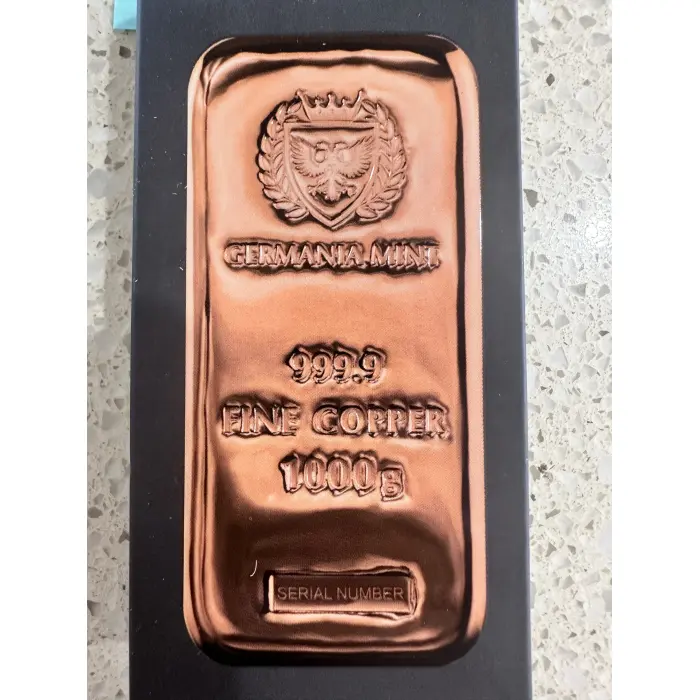 Germania Mint 1 Kg Fine Copper Cast Bar