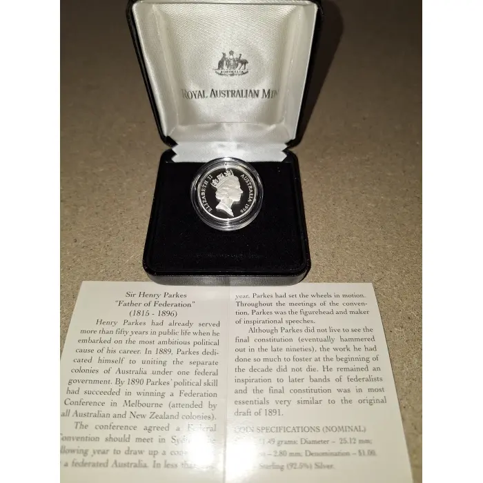 1996 $1 Proof - Sir Henry Parkes Sterling Silver