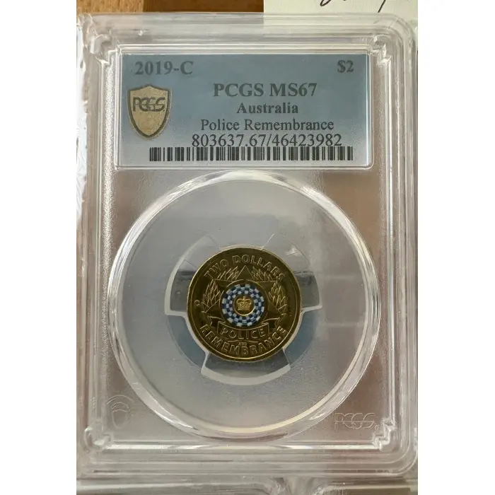 2019-C $2 MS67 Police Remembrance - C Mintmark  