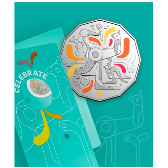 2026  50c  CELEBRATIONS COLOURED CARDED COIN