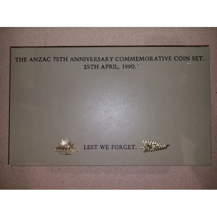 1990 ANZAC 75th Anniversary -  $5 2 Coin Proof Set