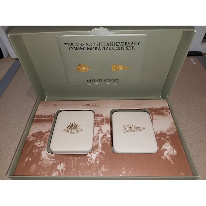 1990 ANZAC 75th Anniversary -  $5 2 Coin Proof Set