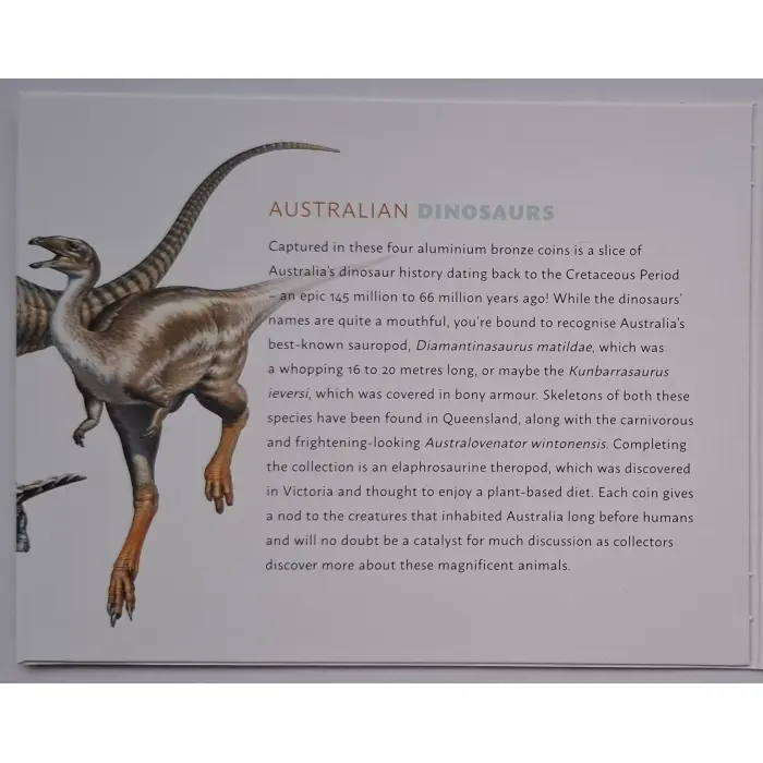 2022 $1 Australian Dinosaurs Four-Coin UNC Set
